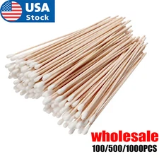 6" Long Wooden Handle Q-tips Cotton Swabs Swab Cleaning Applicators Wholesale