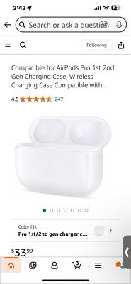 Replacement Case For AirPods Pro For 2nd Gen AirPod Pro, Wireless Charging Case