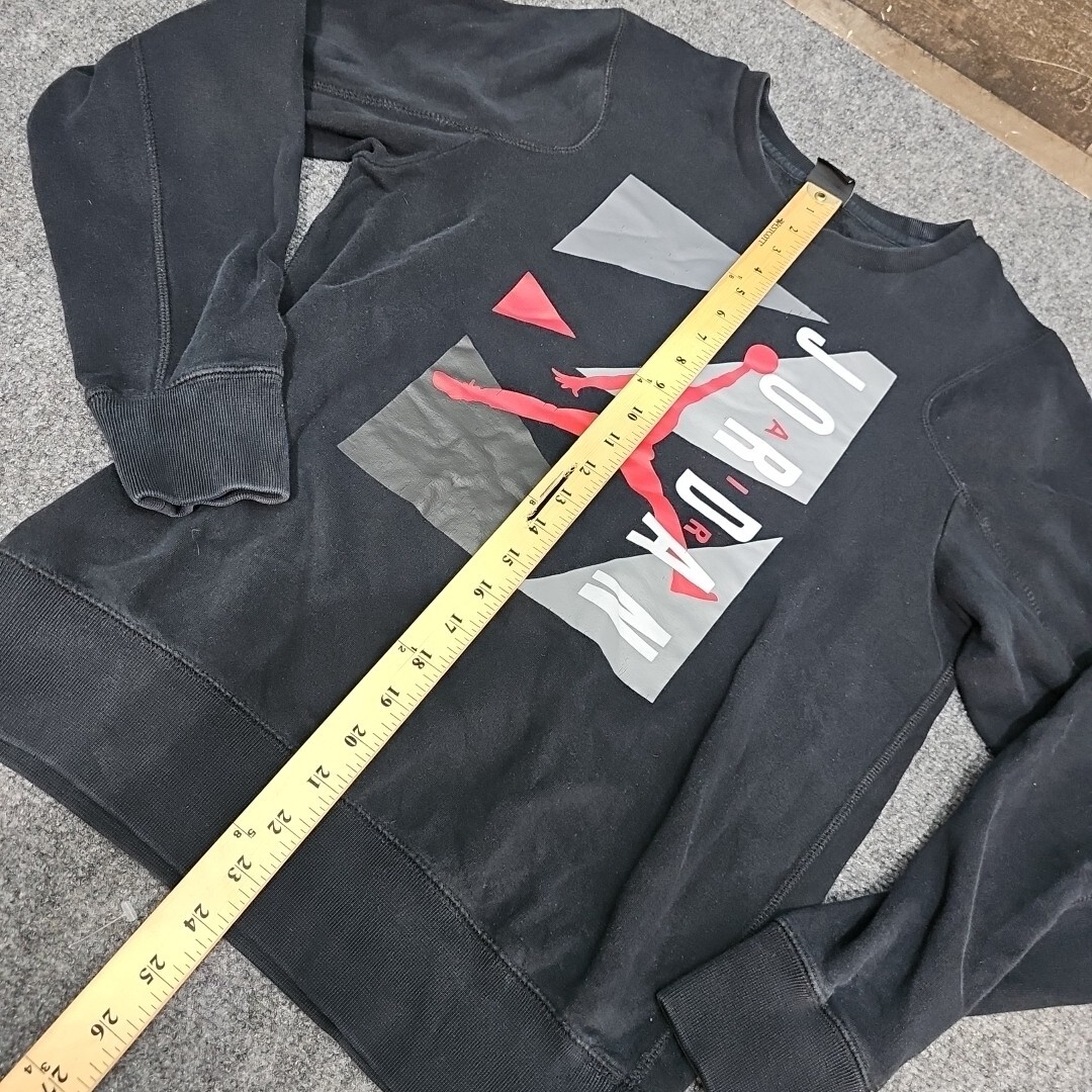 Nike Air Jordan Sweatshirt Men Sm Black Jumpman Fleece Pullover Retro Ft Print