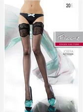 FIORE JOSEFA STAY UP THIGH HIGH STOCKINGS FINE EUROPEAN  3 SIZES NATURAL