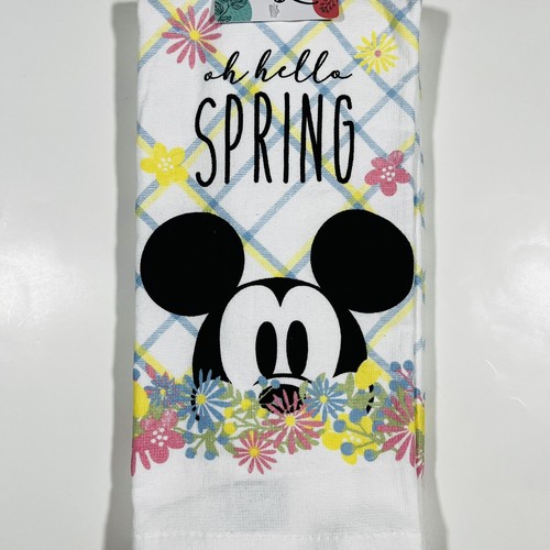 Disney Mickey Mouse Oh Hello Spring 2 Pack Hand Kitchen Bathroom Towels Flowers