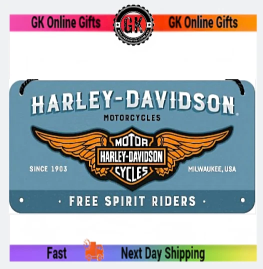 Embossed Metal Tin Sign Harley Davidson Riders Gift Ideas 4 Mancave Bar Signs