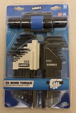 HART 22-Piece BALL END HEX KEY SET & HANDLE SAE & MM Black Oxide Coating TOOL