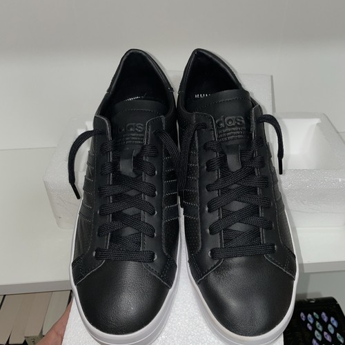 Size 6M/8.5 W Adidas Court Vantage Black Leather Sneaker White Sole - Picture 7 of 9