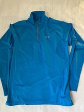Mens UA Under Armour 1/2 Zip Tech Muscle Pullover Long Sleeve Turquoise Medium