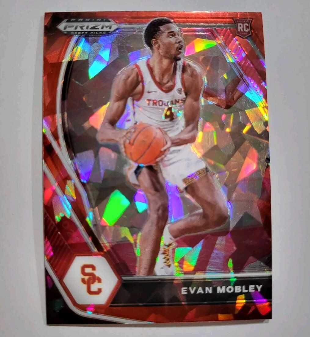 2021 Panini Prizm Draft Picks Evan Mobley RC Red Cracked Ice Prizm #2 Cavaliers
