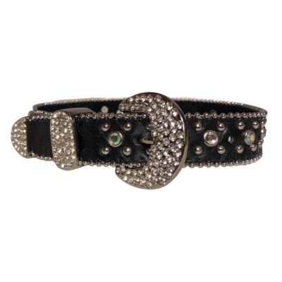 Rhinestone Horseshoe Belt Buckle HORSE SHOE HORSESHOE BLACK WESTERN RHINESTONE SNAP ON BUCKLE  main image 2