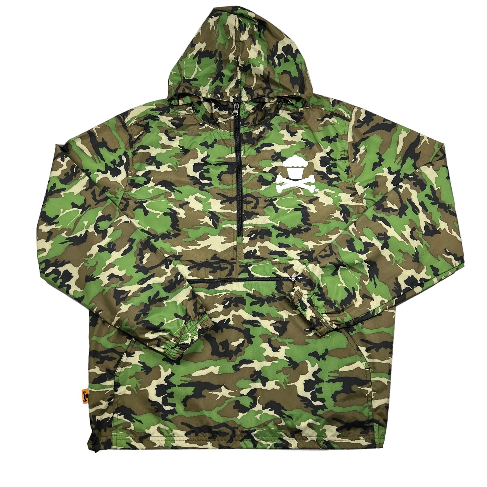 SUPREME Poncho pioggia giacca a vento Johnny Cupcake uomo M mimetico incrociato confezionabile vintage