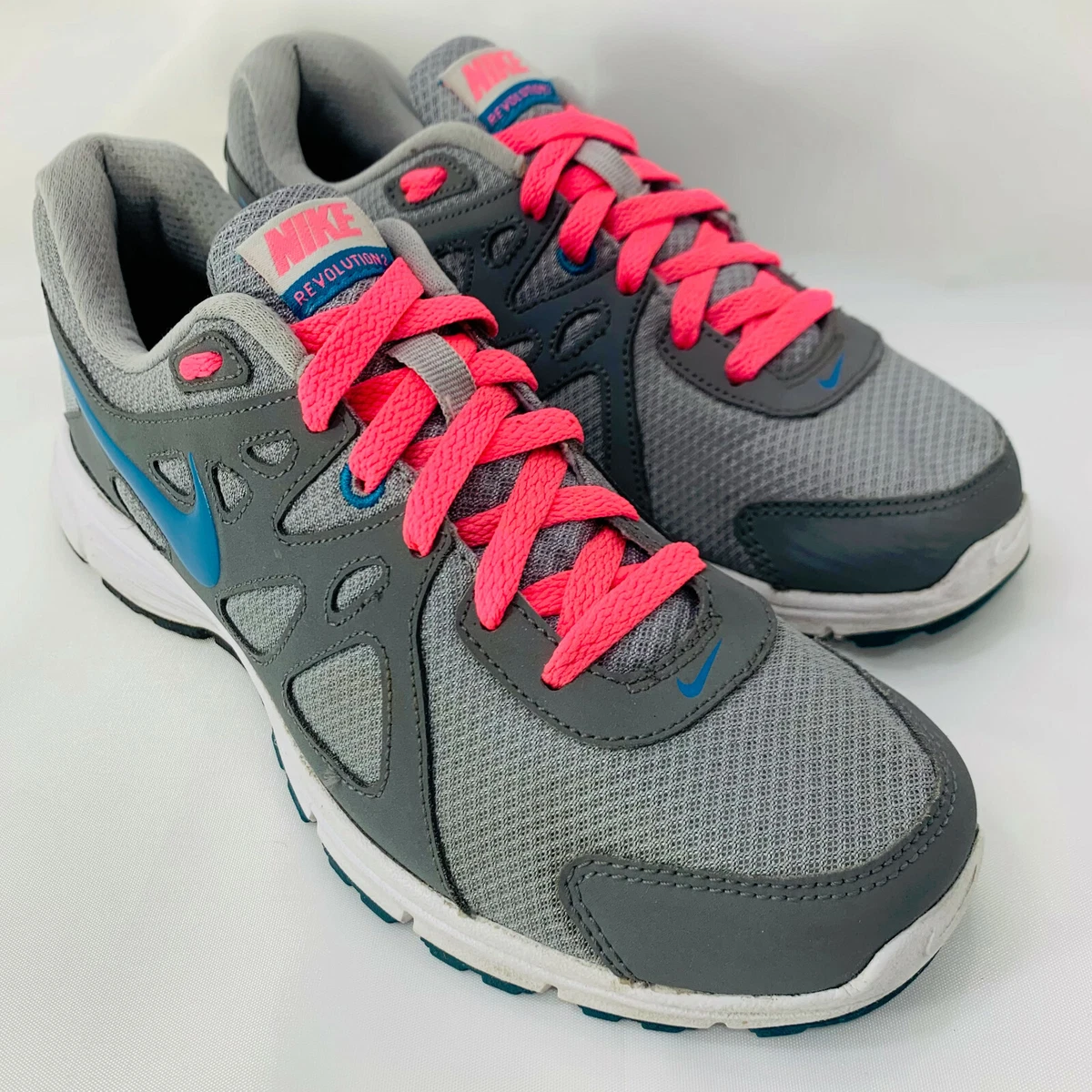 Nike Womens Revolution 2 Running Shoes Sneakers 554902 006 Gray Blue Size 8.5