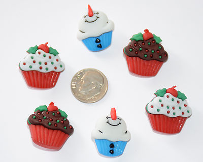 Jolly Treats ~ Holiday & Snowman Decorated Cupcakes/ Buttons Galore Christmas