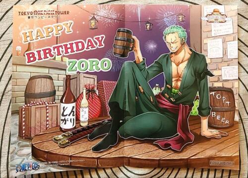Tokyo One Piece Tower Limited Zoro Birthday Poster - Picture 1 of 1