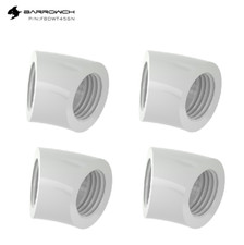 4 Pcs Barrow BarrowCH 45 Degree G1/4" Angled Adapter Fitting Female to Female WH