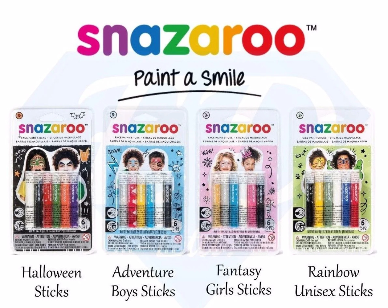 Snazaroo Pintura de Cara y Cuerpo Palos Halloween Infantil Facial Disfraz