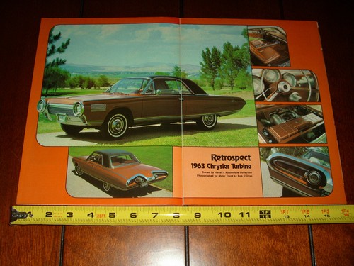 1963 CHRYSLER TURBINE CONCEPT CAR - ARTICOLO ORIGINALE 1979 - Foto 1 di 3