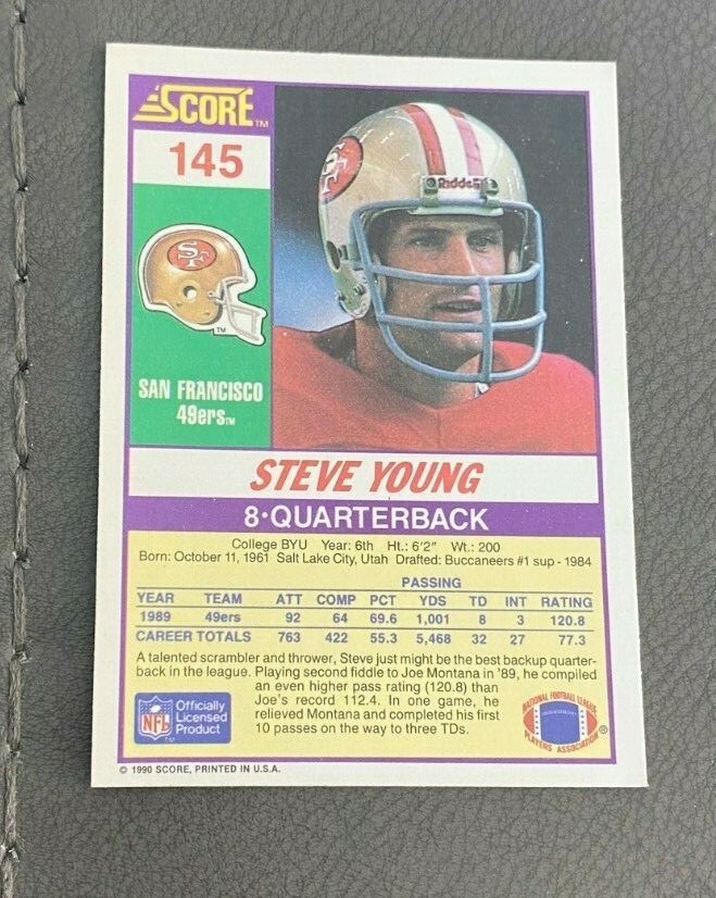 1990 Score #145 Steve Young Football Card San Francisco 49ers | eBay