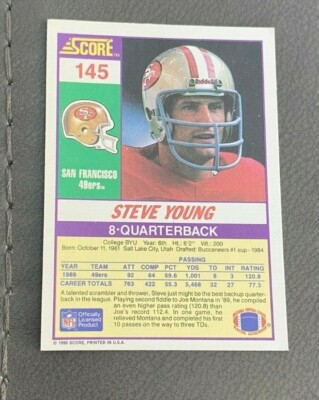 1990 Score #145 Steve Young Football Card San Francisco 49ers | eBay