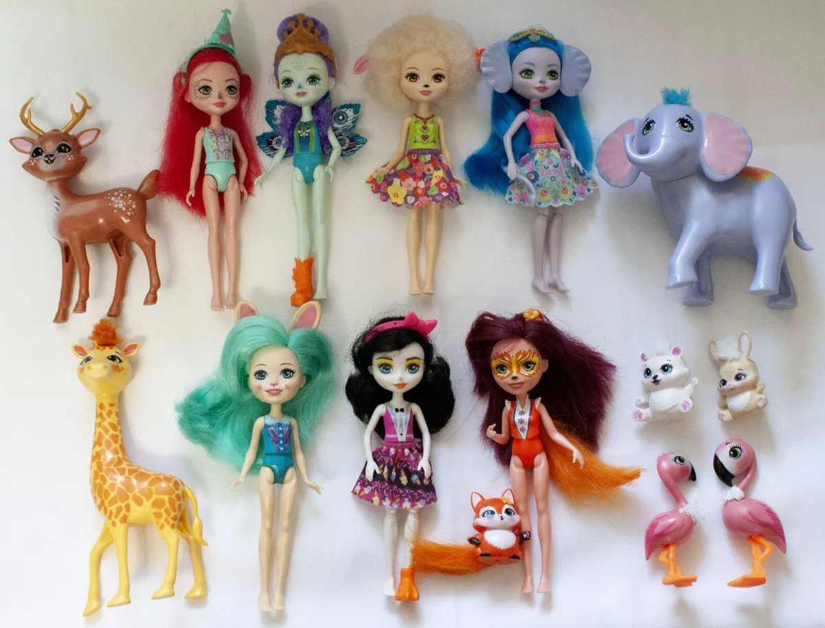 Enchantimals Dolls Lot of 15 With Pet Animals