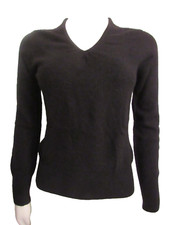 Apt 9 Size L 100 Cashmere V Neck Black Soft Long Sleeve Sweater