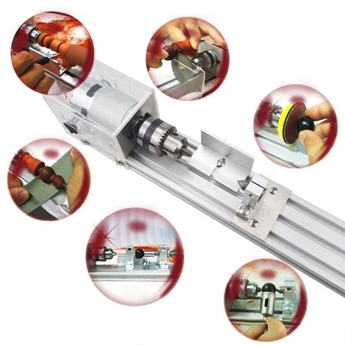 Mini Wood Lathe Machine 96W Pearl Lathe Polishing Beads Drill Rotary Tool - Picture 10 of 14