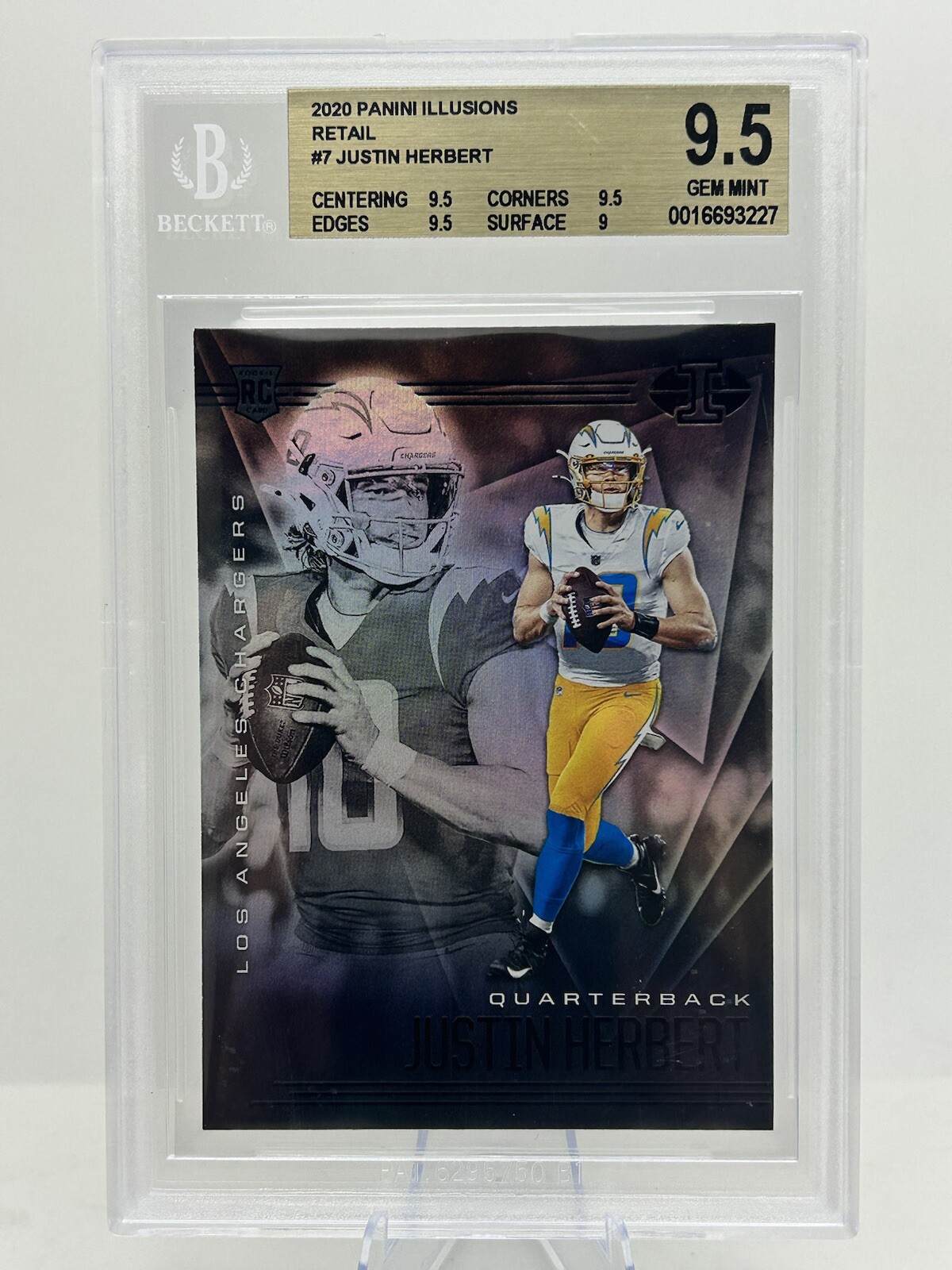 Justin Herbert 2020 Panini Illusions #7 Rookie RC BGS 9.5