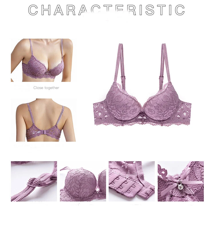 DAMEN SEXY SPITZE Bestickte EXTREM PUSH UP BH SET DAMEN UNTERWÄSCHE 70-85 A B C - Bild 4 von 4