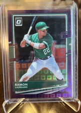 2020 Donruss Optic Purple Pandora Prizm No.174 RAMON LAUREANO #/99 Athletics
