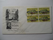 SELLOS DE ESTADOS UNIDOS: EE. UU. 1970 150º ANN OF FORT SNELLING CORONEL JOSIAH MINNESOTA B/4 FDC