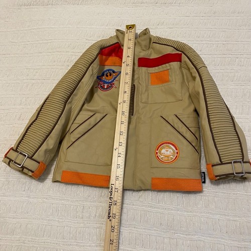 Disney Star Wars Jacket Kids Size 3 Tan Faux Leather X-Wing Squadron Resistance - Picture 4 of 13