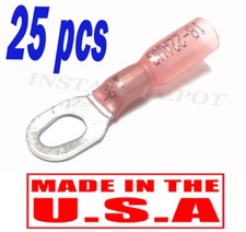 25 3M Multi-Stud Heat Shrink Ring Terminals 6 8 10 Screw Eye 22-18 AWG USA