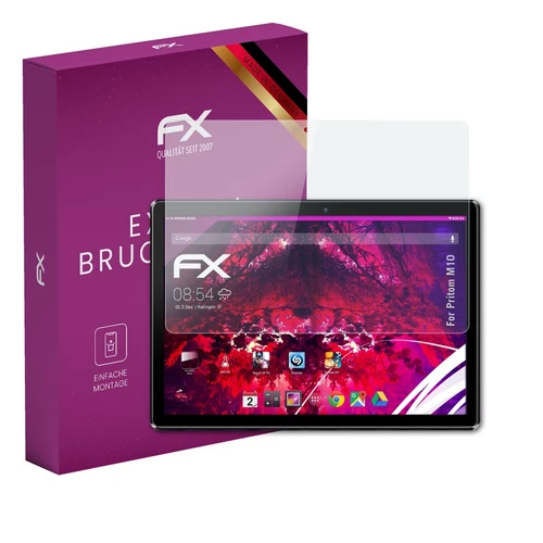 atFoliX Glasfolie für Pritom M10 Panzerfolie 9H Schutzpanzer Displayschutzfolie