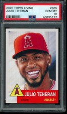 2020 Topps Living Set #305 Julio Teheran PSA 10 Gem Mint SP Short Print Card