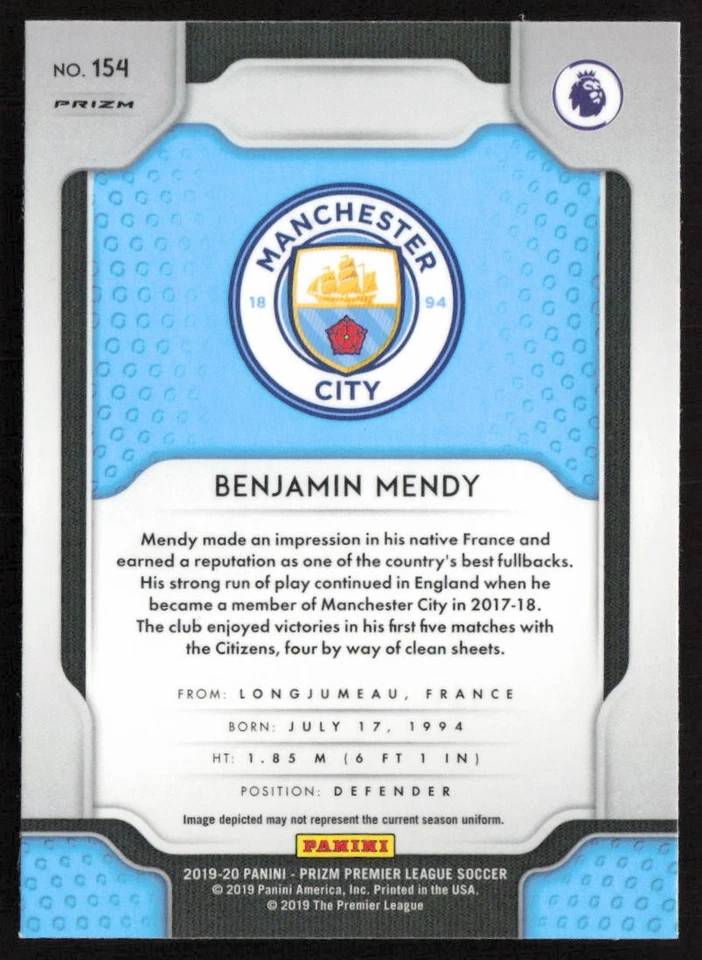 2019-20 Panini Prizm Premier League Green Wave Benjamin Mendy #154 - Image 2 of 2