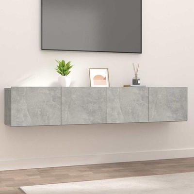 TV-Schränke Betongrau 2er Set Medieneinheiten Ingenieurholz - 80x30x30cm