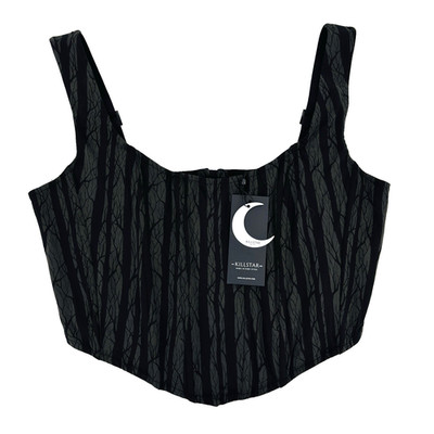 NEW Womens XXL Killstar Corset Top Fearful Forest Goth Alt Vampire Club Skull