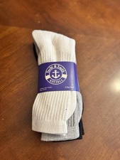 Pack Of 3 Pairs Yacht Smith Mid Calf Cotton Crew Socks Size 10-13