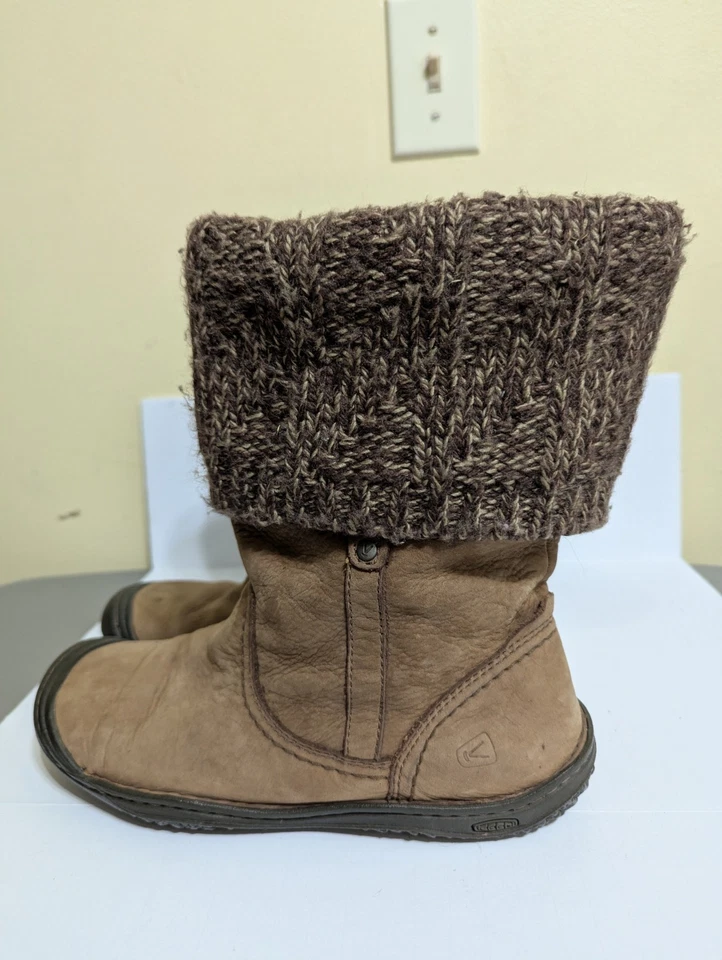 Keen, Botas de Invierno Para Mujer Talla 9M Crotchet Stitches Puño, Cuero Marrón Foto 3 de 4