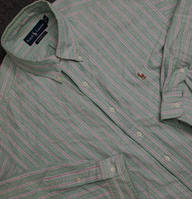 Ralph Lauren Shirt Button Down Mens XL Classic Fit Green Purple Stripes