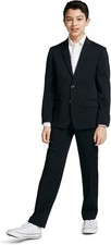 Calvin Klein Boys 2-Piece Formal Suit Set Single Breasted Jacket Pants, Blk,10
