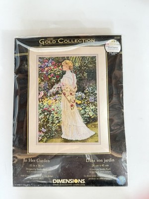 Dimensions Gold Collection In Her Garden Cross Stitch Kit 11'' X 16''