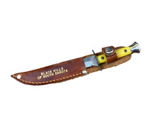 VTG COLONIAL PROV RI MINIATURE KNIFE w SHEATH SOUVENIR BLACK HILLS SD