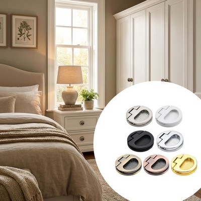 Flush Ring Pull Handle Easy to Install Versatile for Cupboard Cabinet Locker