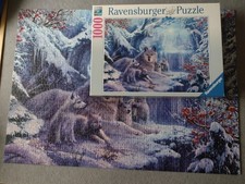 Ravensburger Puzzle 1000 Teile, Wolfsfamilie im Winterwald