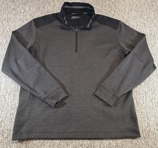 NIKE Golf Tour Performance Dri Fit 1/4 Zip Pullover Gray Black Size Large 585777