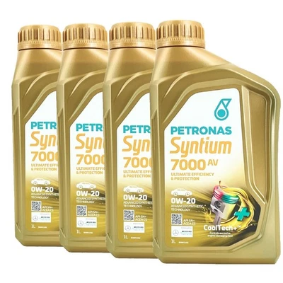 PETRONAS Syntium 7000 AV 0W-20 Huile Moteur, VW 508 00, VW 509 00, 4x1 Litres - Photo 1/3