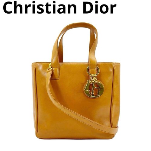 Christian Dior Cannage Leather Handbag Camel Women's Pre-owned From Japan