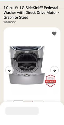 LG SideKick Pedestal Washer 1.0 Cu Ft Direct Drive Graphite Steel WD200CV