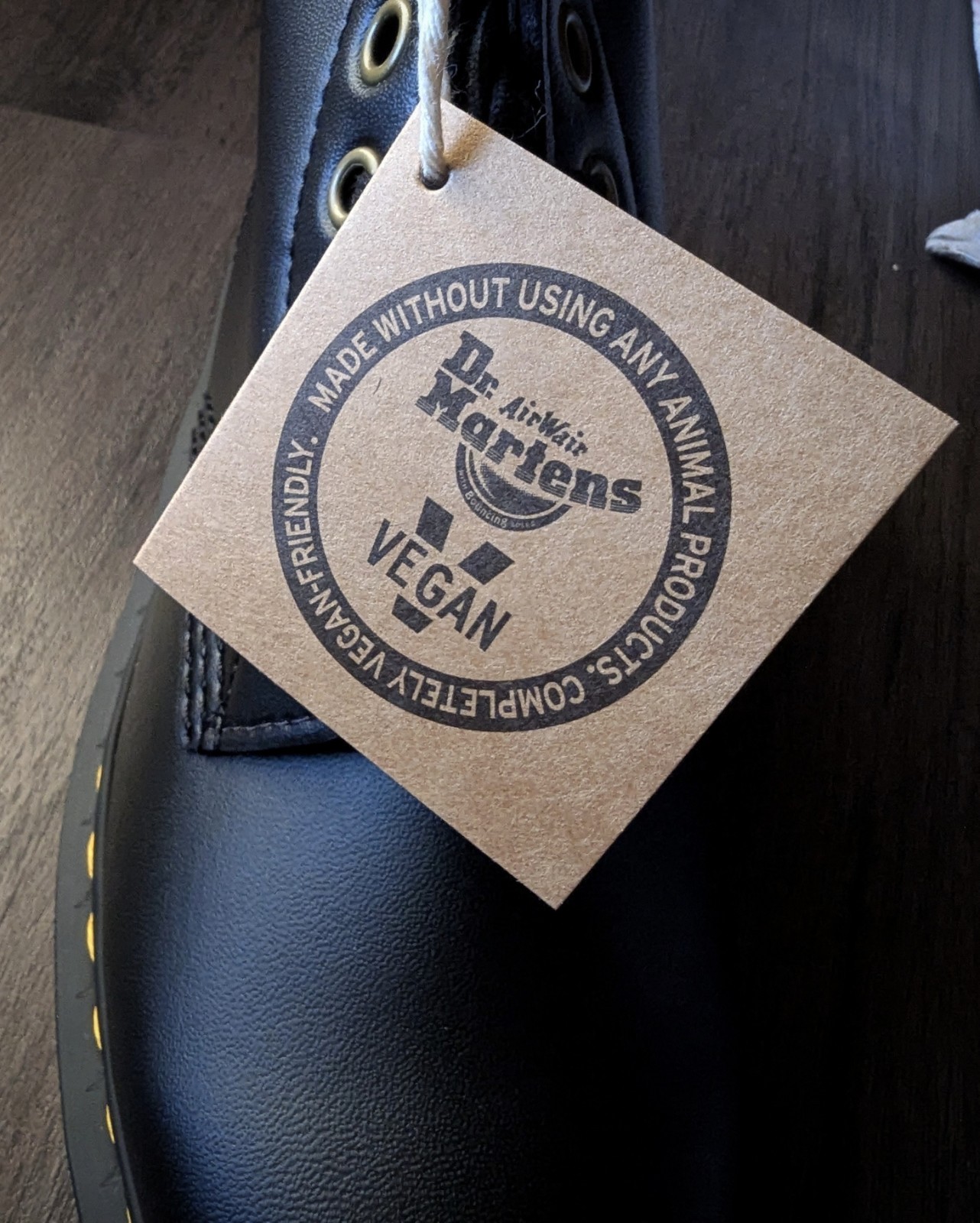 Dr Martens Vegan 1460 Black Combat Boots Mens Sz 7 NEW in Box Felix Free Ship thumbnail 2