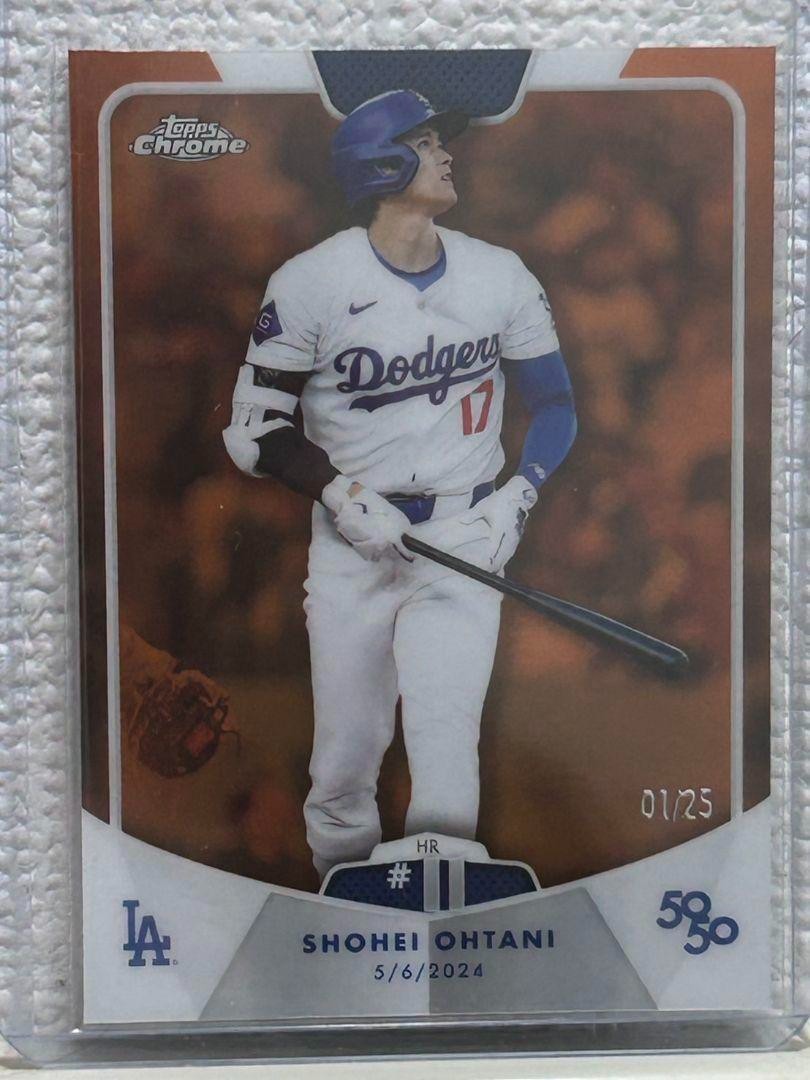 2024 Topps 50/50 Shohei Ohtani HR Chrome Orange Refractor #1/25 First Number
