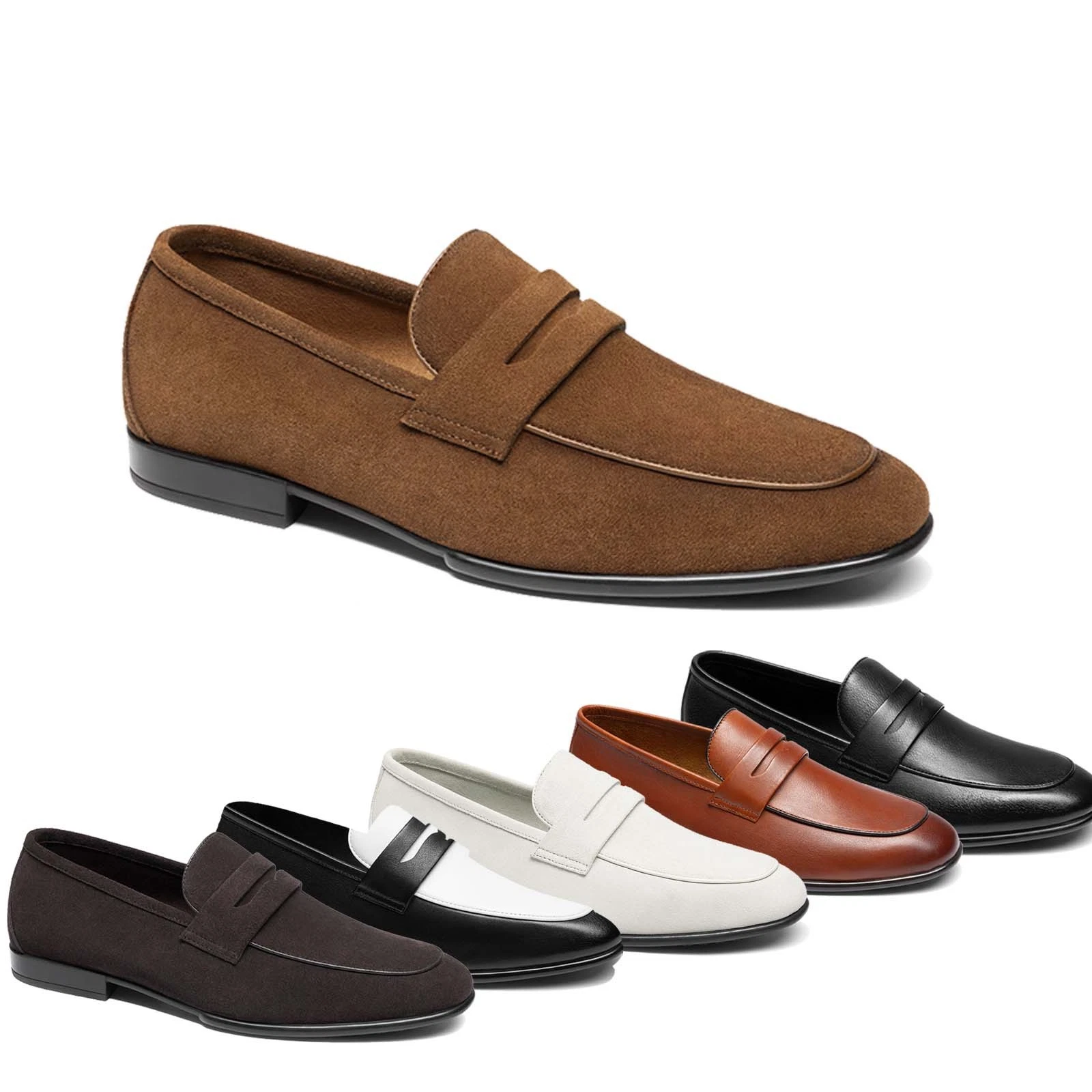 Men’s Classic Leather Penny Loafers Lightweight Slip-On Dress Shoes 8-13 Size
Opens in a new window
