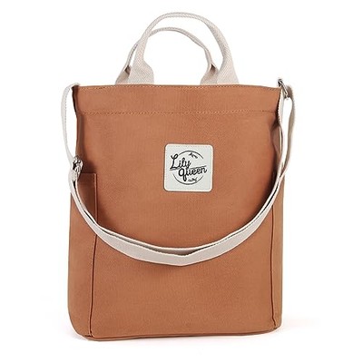  Women Canvas Tote Handbags Casual Shoulder Work Bag Crossbody Brown Sugar